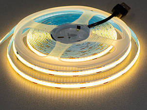COB LED стрічка 5В USB 320 діодів/м 8мм тепла, фото 1