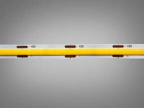 COB LED стрічка 5В USB 320 діодів/м 8мм тепла, фото 3