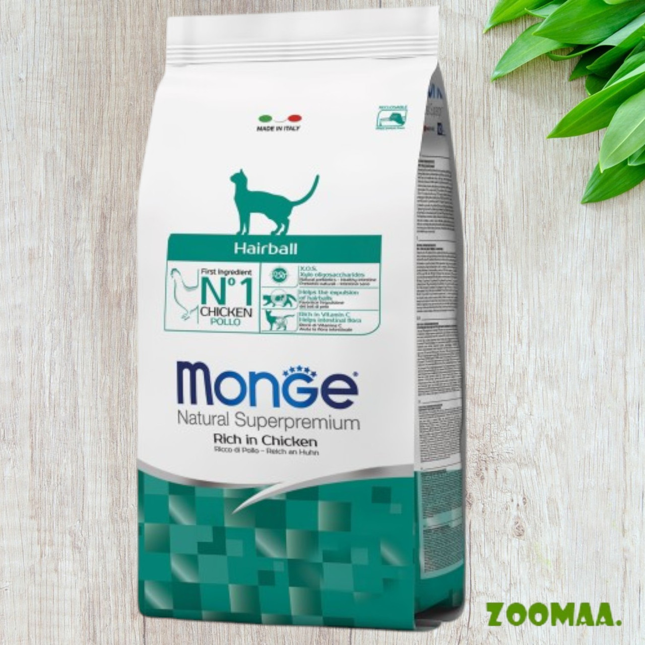 Monge Hairball Rich in Chicken корм для виведення шерсті зі шлунка, 1.5 кг