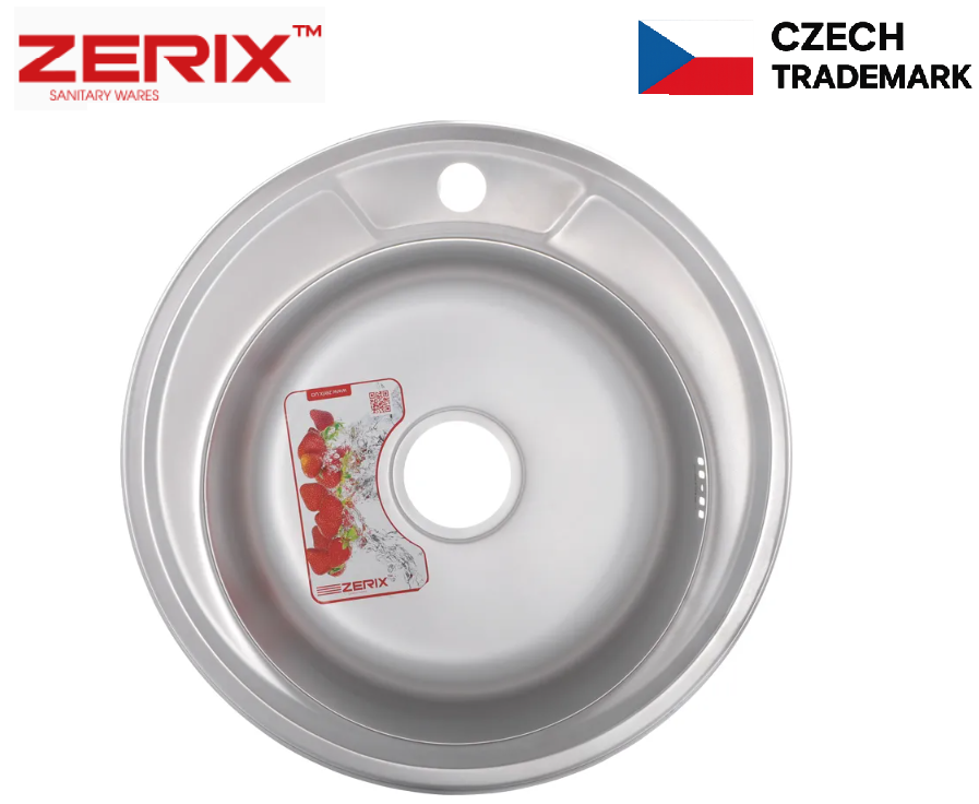 Мойка для кухни круглая из нержавеющей стали врезная металлическая раковина для кухни стальная 4949 0.8мм - фото 1 - id-p2744973295