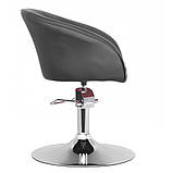 Крісло перукарське Мурат-P чорне хром опора гідропідіймач, фото 3