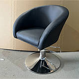 Крісло перукарське Мурат-P чорне хром опора гідропідіймач, фото 2