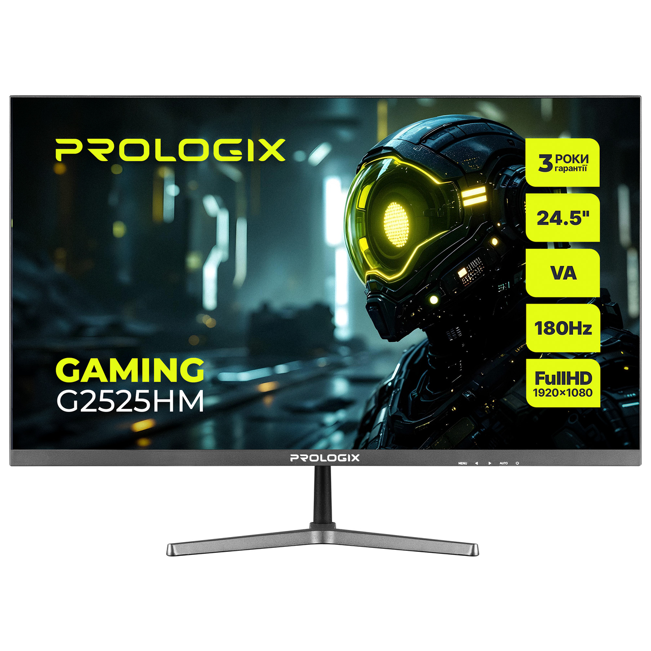 Монітор Prologix Gaming 24.5" G2525HM VA Full HD 180Hz 1 мс FreeSync HDMI/DP Чорний, фото 1