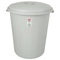 Популярний! Контейнер для сміття Planet Household №4 без защіпок з кришкою сірий 70 л (10847) - Краща якість тільки на