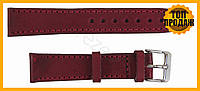 Ремінець для годинника з натуральної шкіри Mykhail Ikhtyar бордовий 20 мм жіночий шкіряний браслет для годинника