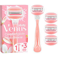 Популярний! Бритва Gillette Venus Comfortglide Spa Breeze з 4 змінними картриджами (7702018469727) - Краща якість тільки на