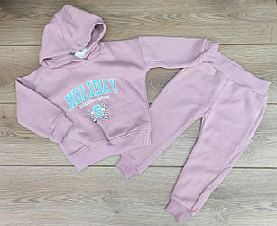 Дитячий костюм тринітка з начосом для дівчат розмір 92, 98, 104, 110