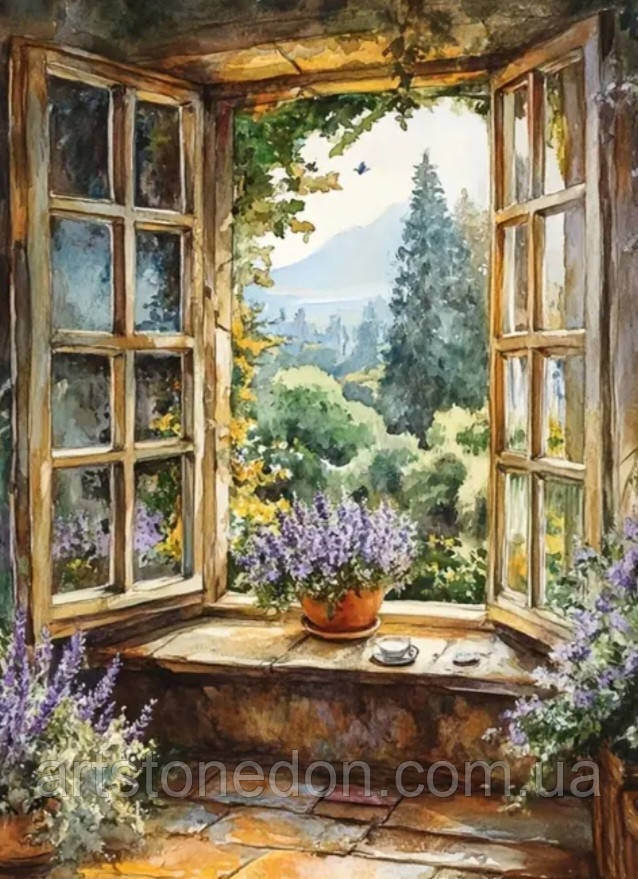 Картина «Відкрите вікно з видом на гори», фото 1