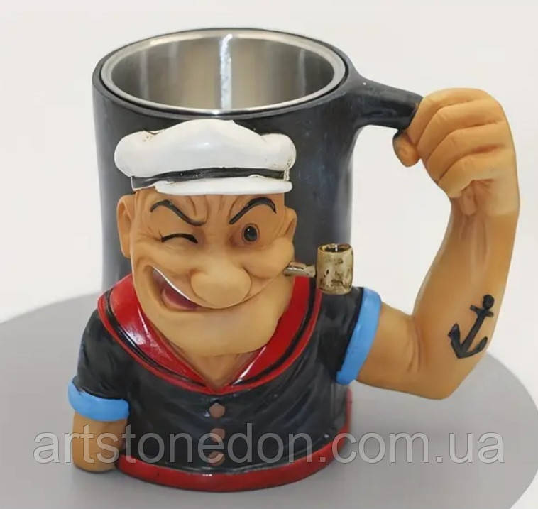 Кружка «Моряк Папай» – оригінальний кухоль у вигляді моряка, фото 1