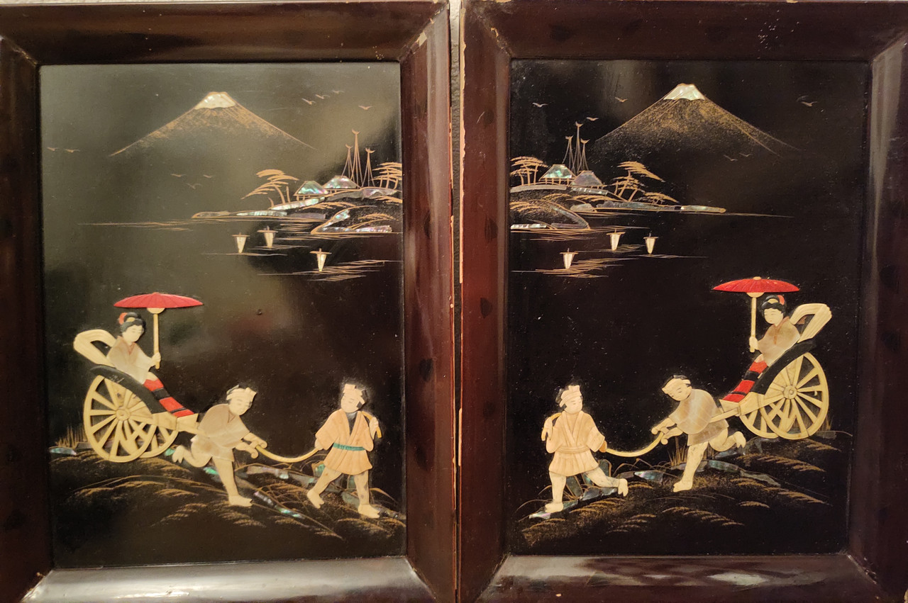 Пара картин Гора Фудзіяма Японія період Тайсе - Сівби