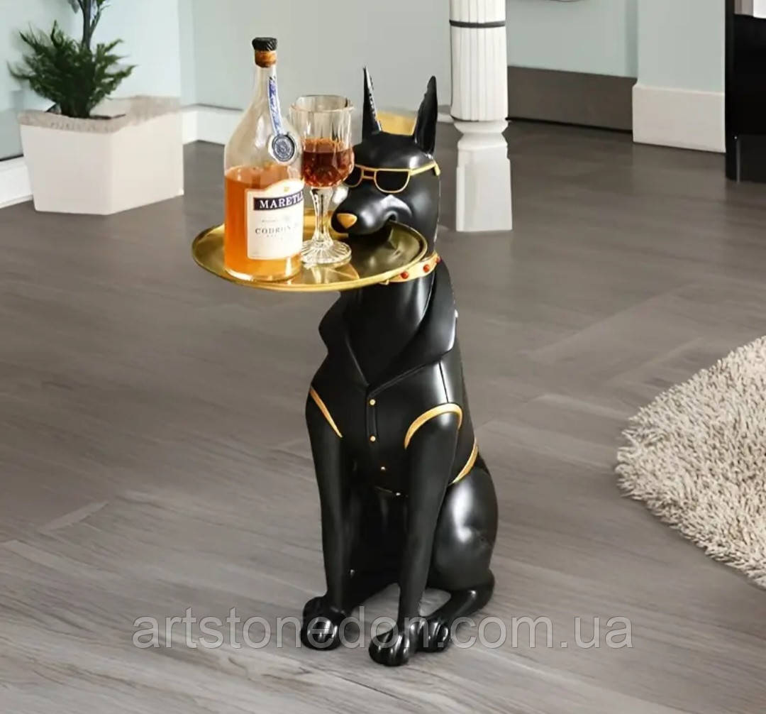 Статуя-столик "Собака-метрдотель" з підносом, фото 1