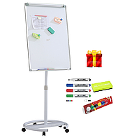 Фліпчарт магнітно-маркерний на колесах мобільний  70*100cм  FLIPP  + набір в подарунок