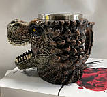 Чашка T-Rex у формі голови динозавра з нержавіючою вставкою, фото 5