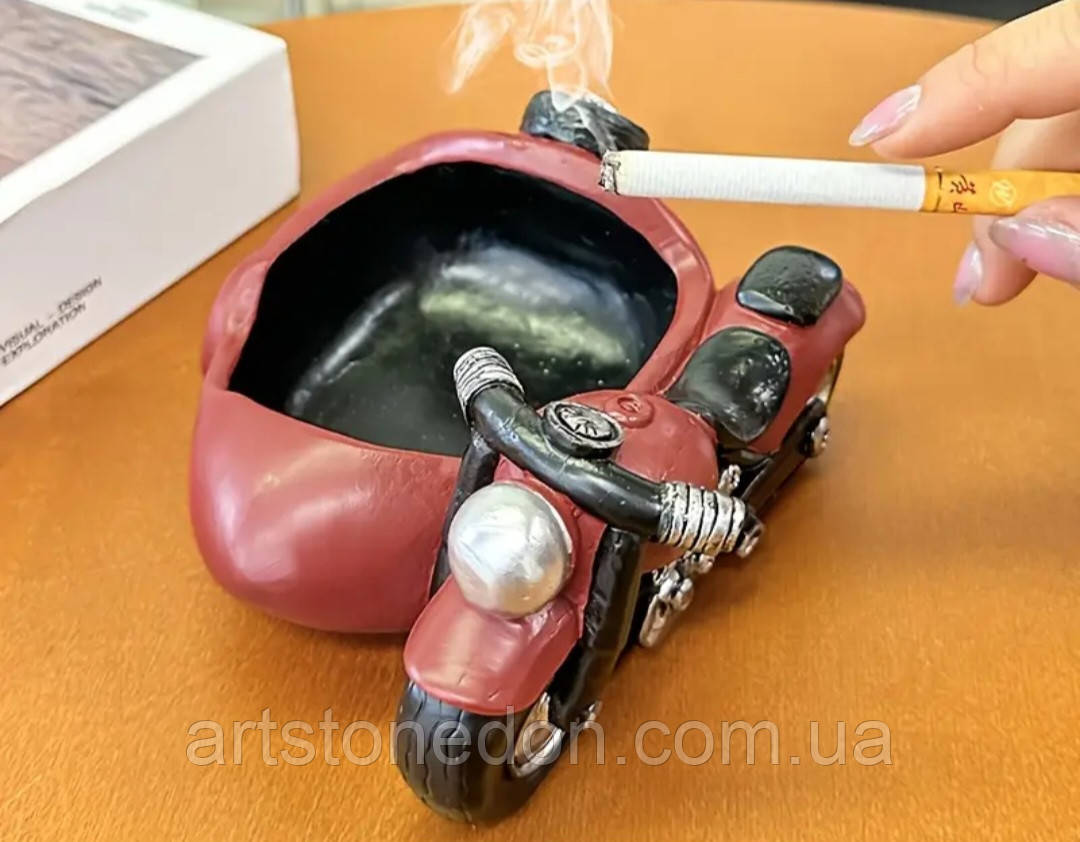 Попільничка у формі мотоцикла з коляскою – стильний декор та аксесуар, фото 1