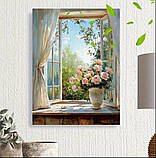 Картина на полотні Квіти на вікні, фото 4