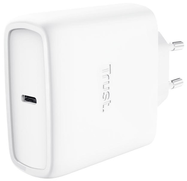 Зарядний пристрій мережевий Trust Maxo 65Вт, GaN, USB-C PD/PPS, білий, фото 1