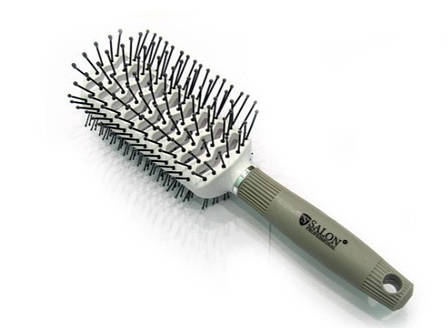 Щітка для волосся Salon Professional продувна 20 см масажний гребінць для волосся Білий, фото 1