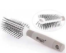 Щітка для волосся Salon Professional продувна 20 см масажний гребінць для волосся Білий, фото 5