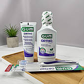 Набір GUM Ortho (паста 75 мл+ополіскувач 300 мл+зубна щітка)