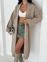 Жіночий подовжений кардиган із пряжі, фото 2