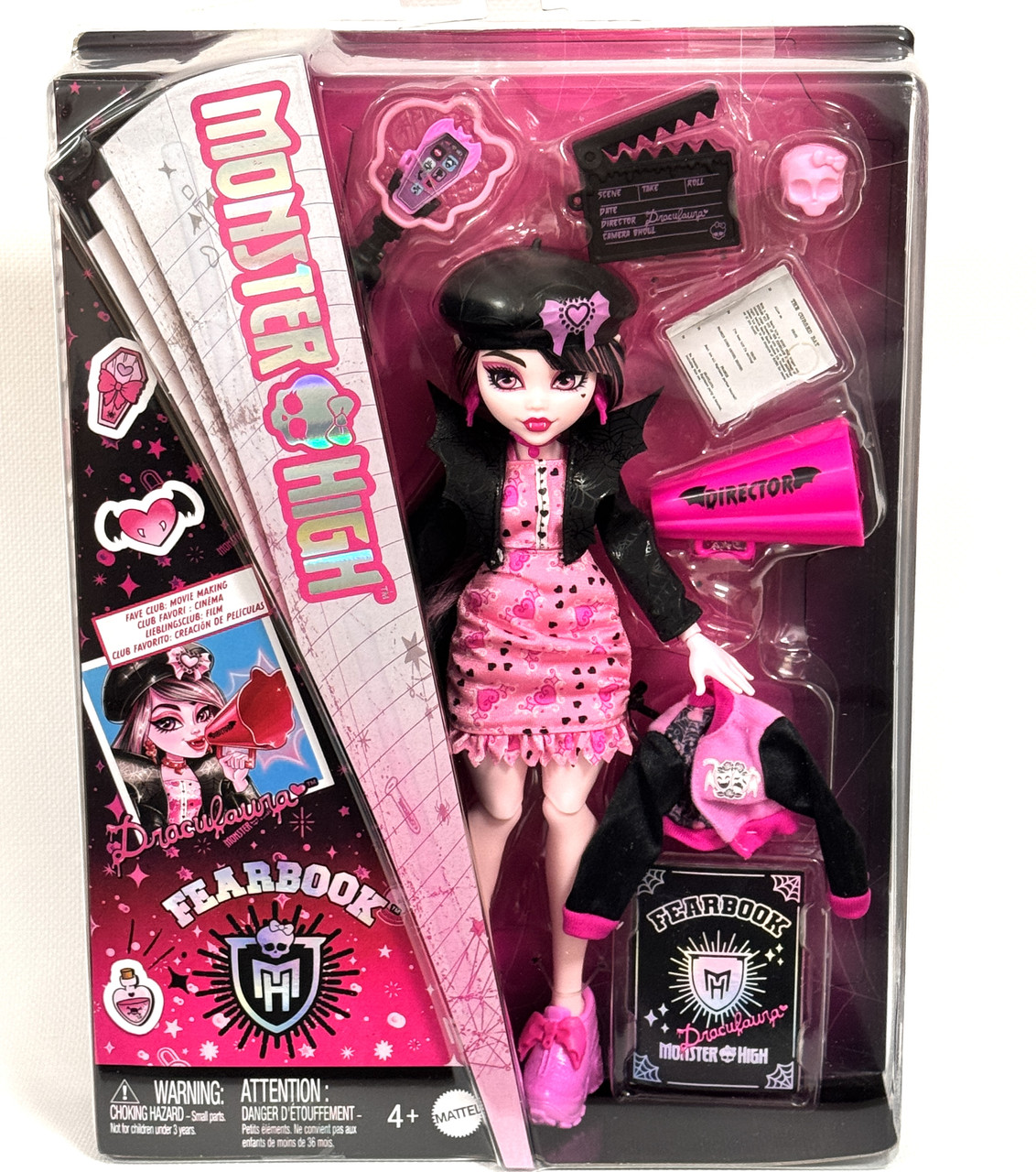 Лялька Монстер Хай Дракулаура Книга страху сценарій, шкільний рюкзак реквізит HXW30 Monster High Fearbook Draculaura , Міккі Маус