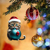 Прикраси для ялинки з котами, різдвяні прикраси для ялинки з котами, набір із 20 ялинкових прикрас.