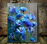 Картина на полотні Сині волошки, фото 3