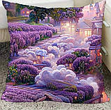 Набір 4 чохли на подушки з лавандовим принтом – декоративний текстиль для дому, фото 3