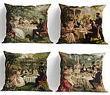 Набір 4 чохли на подушки з вінтажним принтом – ретро стиль, 45×45 см, фото 4