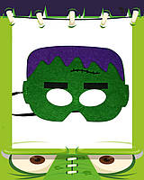 Маска з фетру Франкенштейн для Хеллоуїна 18х14 см зелений