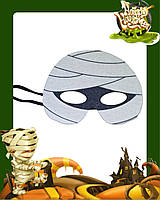 Маска з фетру Мумія для Хелловіна 18х14 см білий