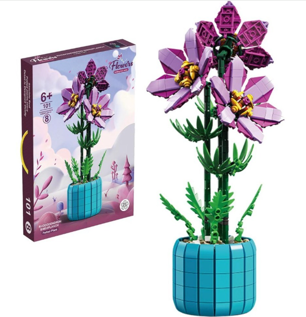 Конструктор квітка в горщику Азалія 46см, конструктори дитячі 3D на подарунок 798 дет, фото 1