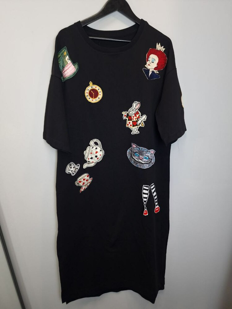 Жіноча сукня максі оверсайз "Аліса" з аплікаціями MKNK28055-2, фото 1