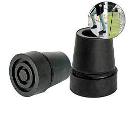 Наконечник для милиць і тростини Rebotec. 19 мм. Універсальний. Чорний. Насадка для милиці, тростини,