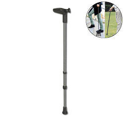 Палиця опорна Rebotec Anatom. Анатомічна ручка Ліва. 73-96 см. Телескопічна. Алюмінієва. Чорна.