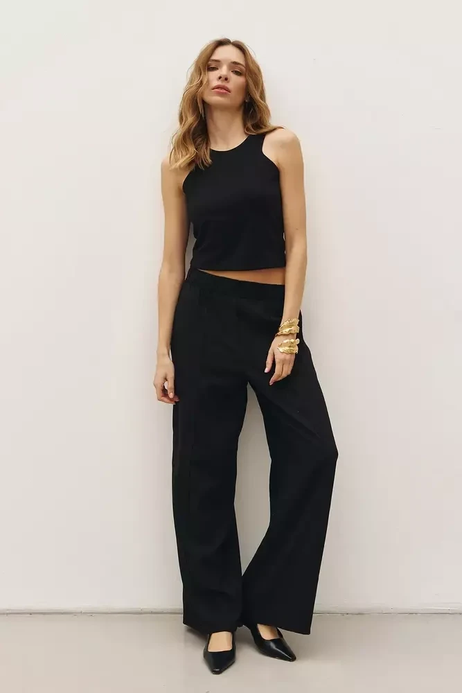 Жіночі штани лляні широкі зі стрілками Rica Mare MKRM4261-1, фото 1