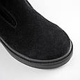 Черевики жіночі замшеві хутро 592650 Чорні, фото 4