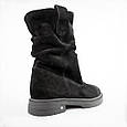 Черевики жіночі замшеві хутро 592650 Чорні, фото 6