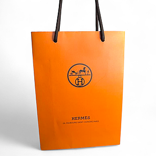 Комплект подарунковий пакет Hermes і коробка Hermes, розмір 145х145 мм, помаранчевий колір, стильний набір для подарунків, фото 2