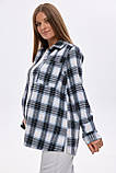 Стильна сорочка для вагітних бавовняна чорно-біла в клітинку, S, фото 3