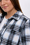 Стильна сорочка для вагітних бавовняна чорно-біла в клітинку, S, фото 4