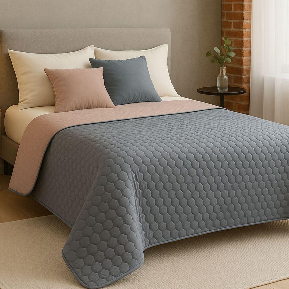 Покривало на ліжко Silhouette 240x260 IDEIA двостороннє міцне стібка тканини антиалергенне волокно, фото 1