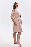 Комплект (халат і нічна сорочка) для вагітних та годуючих бежевий, S, фото 2