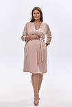 Комплект (халат і нічна сорочка) для вагітних та годуючих бежевий, S, фото 4