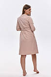 Комплект (халат і нічна сорочка) для вагітних та годуючих бежевий, S, фото 6