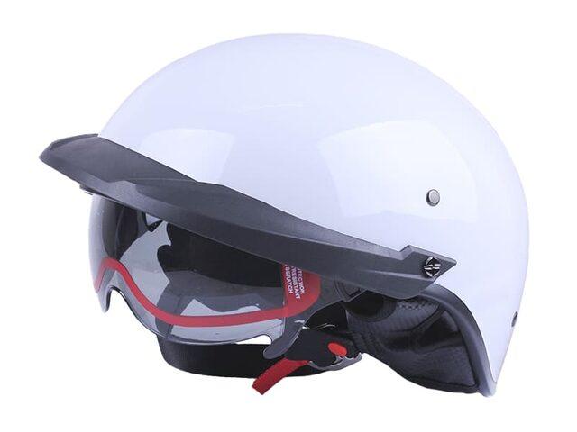 Шолом-каска для мотоцикла, скутера VIRTUE MD-513-1, білий глянсовий із тонованим склом, size M, фото 1