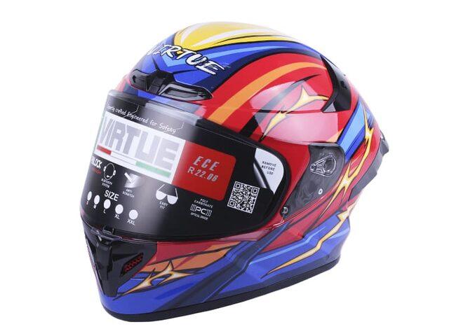 Шолом для мотоцикла, скутера VIRTUE MD-821 інтеграл, оранжевий із синім, size XL, фото 1