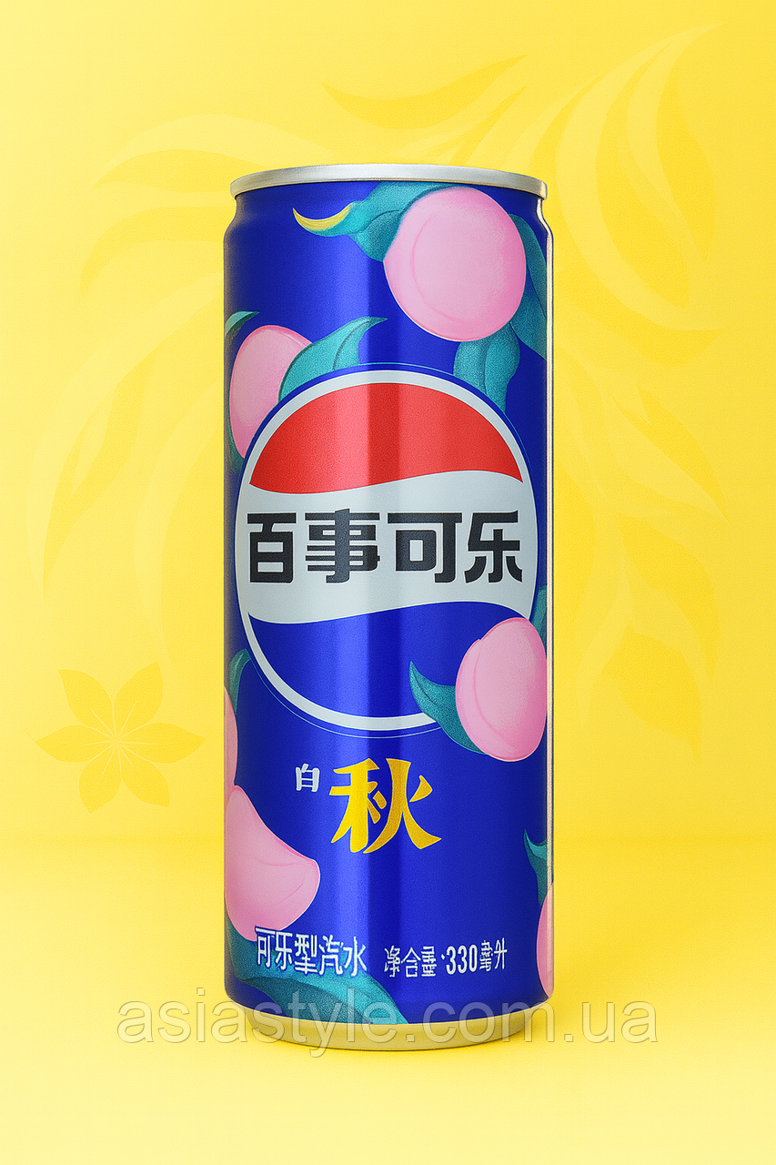 Pepsi з білим персиком та улуном, Pepsi with white peach and oolong,330 мл, Китай, ВО, фото 1