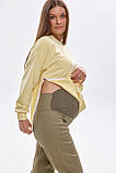 Оливкові зручні штани для вагітних з високою трикотажною вставкою, S, фото 2