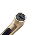 Гігієнічний душ квадратний Frap F2076-3 з полицею та тримачем туалетного паперу прихований монтаж матове золото, фото 4